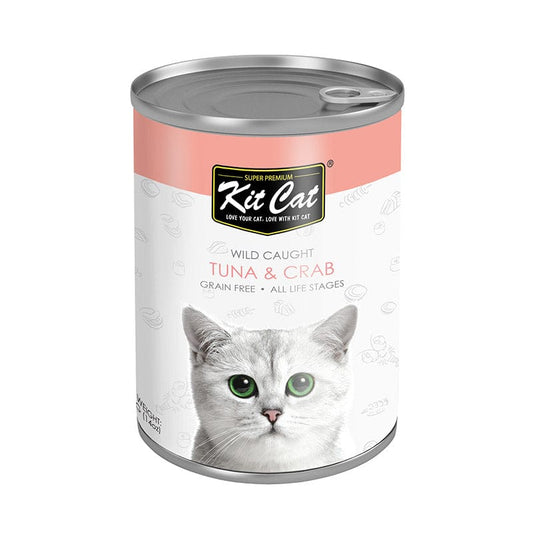 Kit Cat Wild Caught Tuna with Crab Canned Cat Food 400g