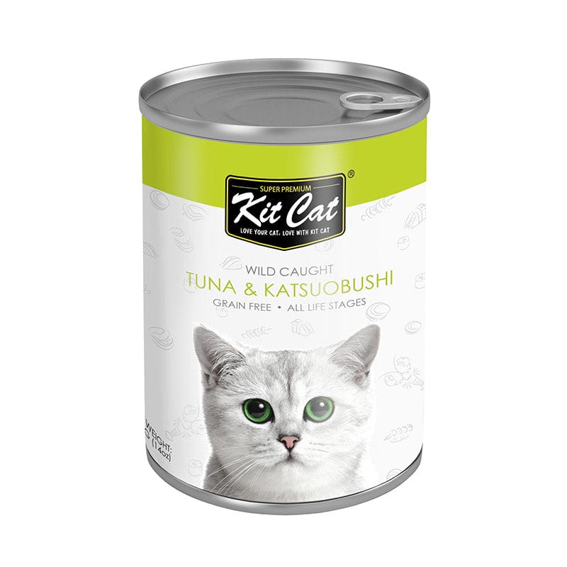 Kit Cat Wild Caught Tuna with Katsuobushi Canned Cat Food 400g