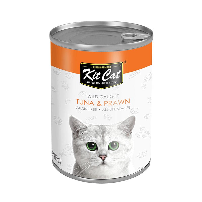 Kit Cat Wild Caught Tuna with Prawn Canned Cat Food 400g