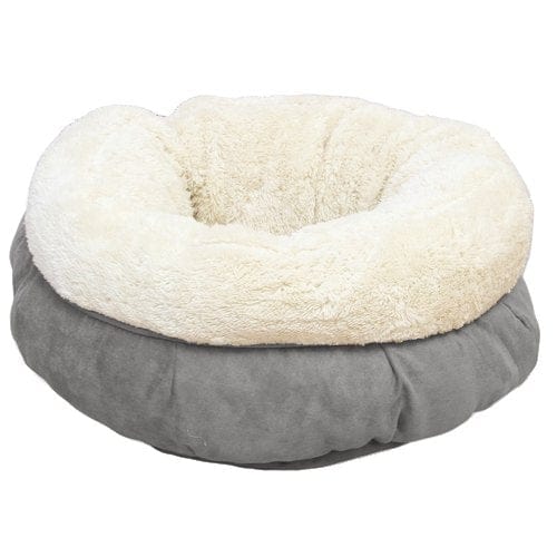 Lambswool Donut Cat Bed Grey