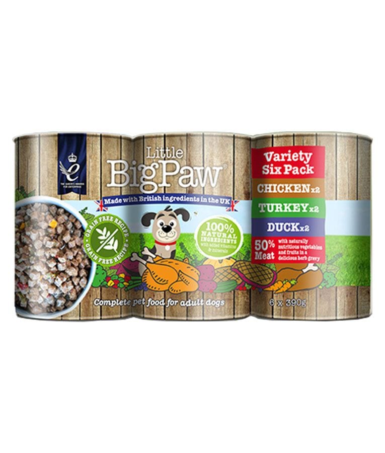 Little Big Paw Variety Pack Dog Wet Food, 6x390g