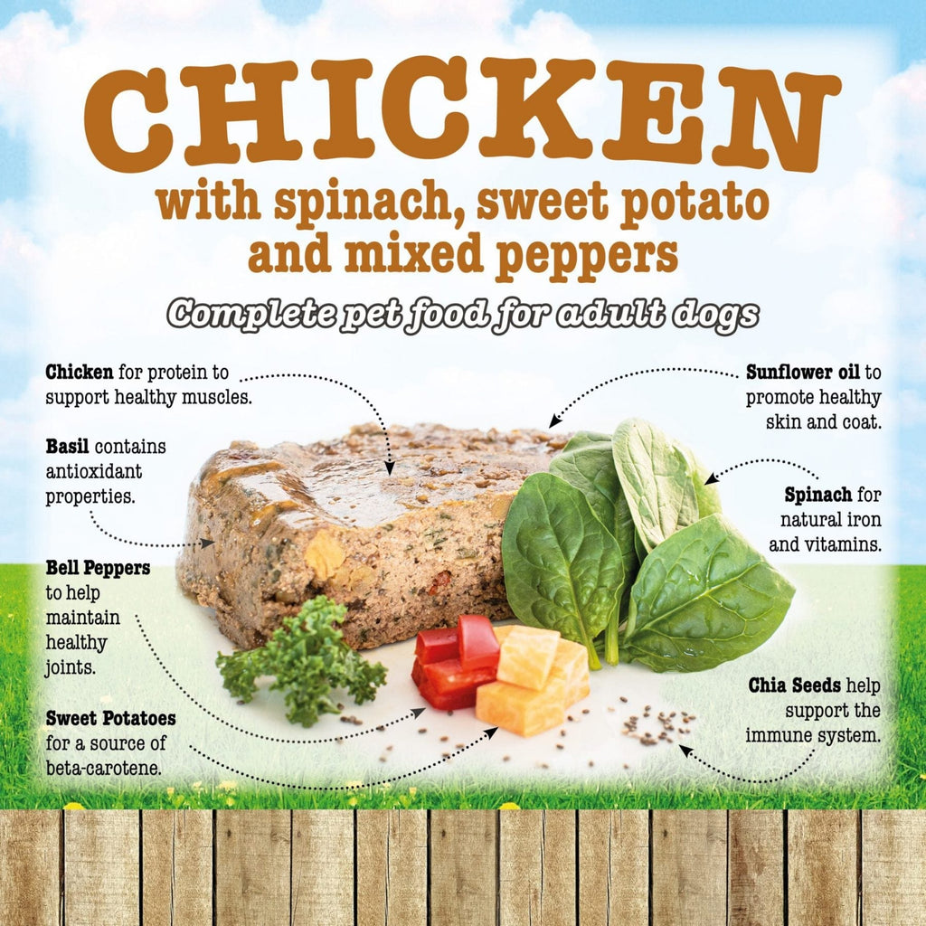 Little BigPaw Chicken with Spinach, Sweet Potato and Peppers Tray, 390g