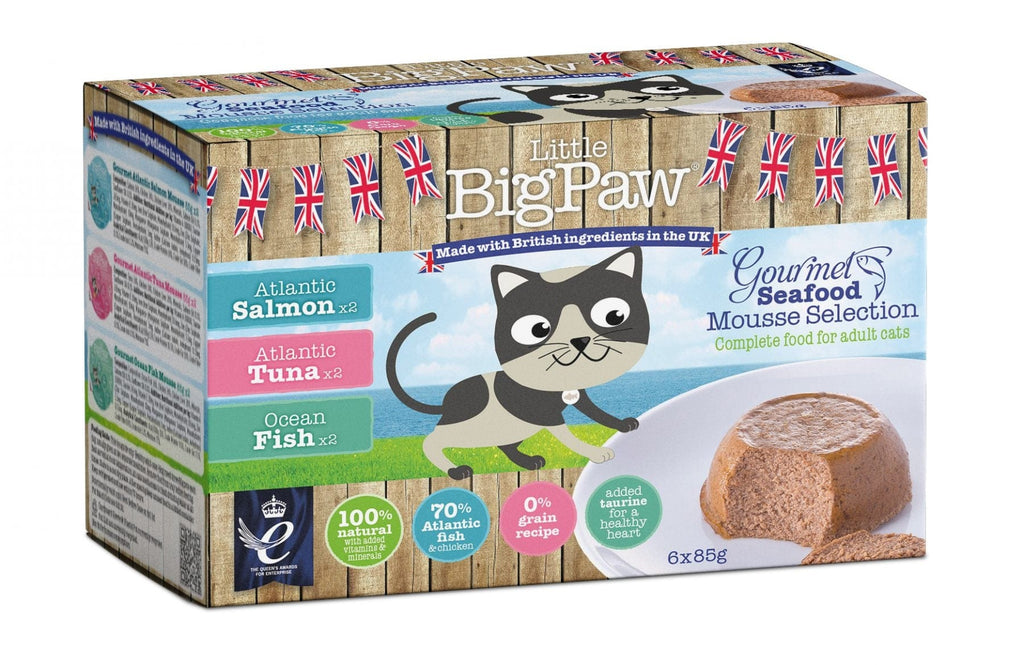 Little BigPaw Gourmet Seafood Mousse Selection Grain Free Adult Cat Wet Food, 6 x 85g