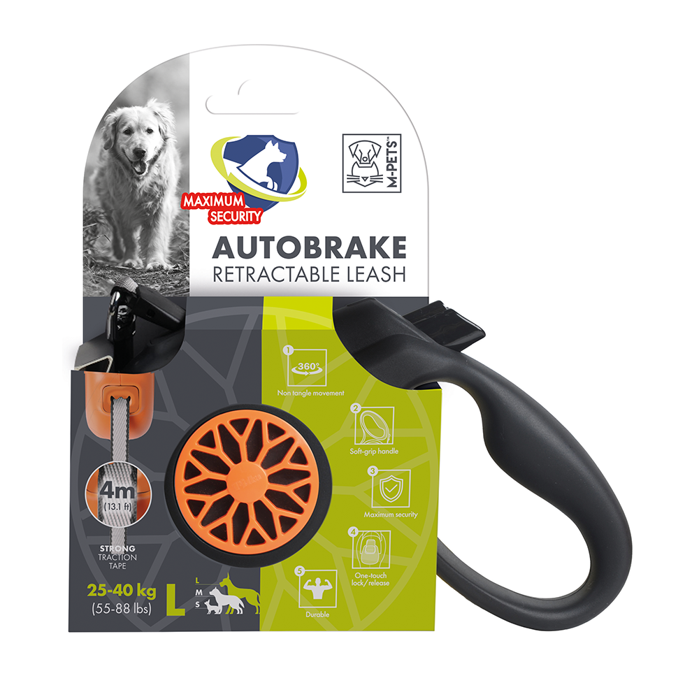 M-PETS Autobrake Retractable Leash L