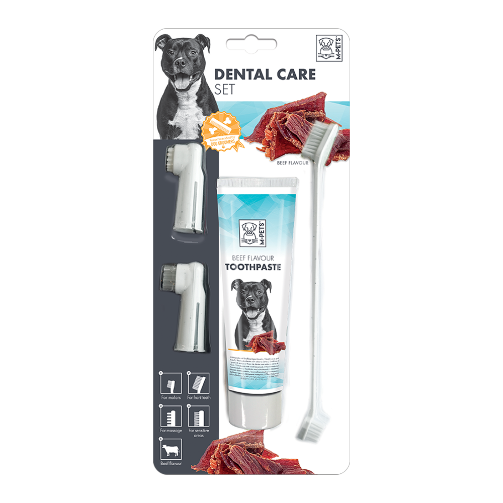 M-PETS Dental Care Set Beef flavor Toothpaste Kit