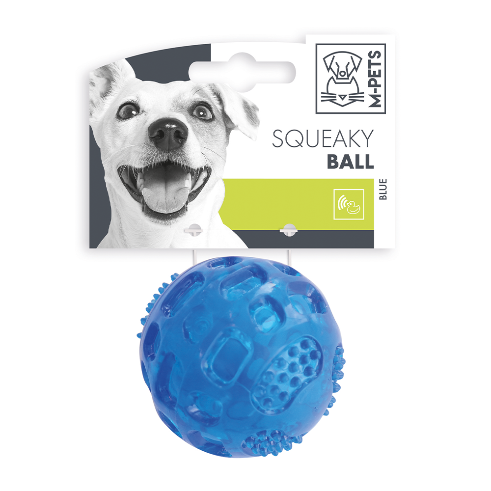 M-PETS Squeaky Ball Dog Toy Blue