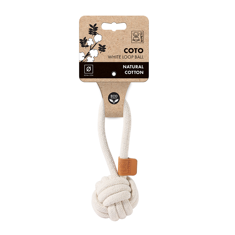 M-PETS Coto White Loop Ball S Eco Friendly Dog Toy