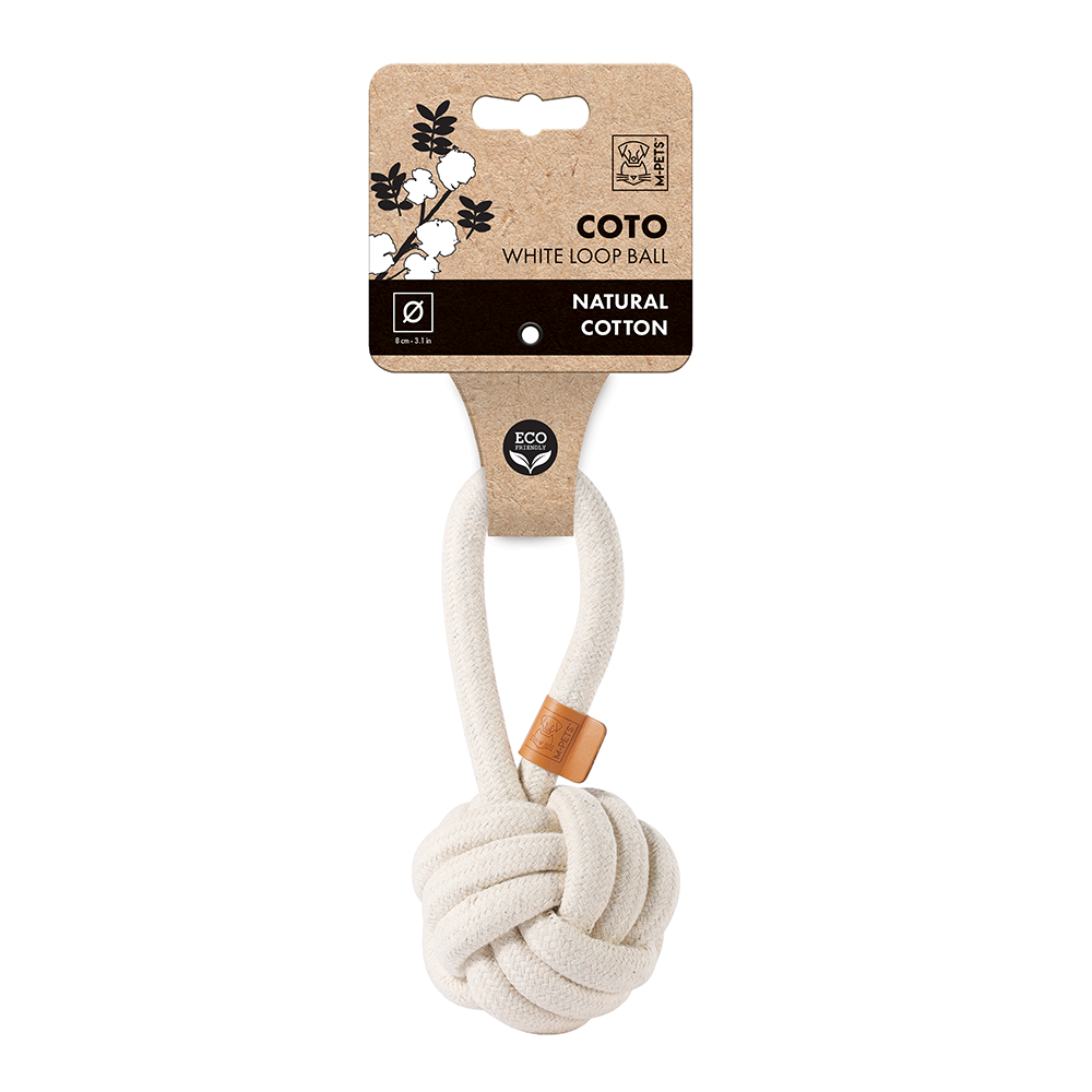 M-PETS Coto White Loop Ball M Eco Friendly Dog Toy