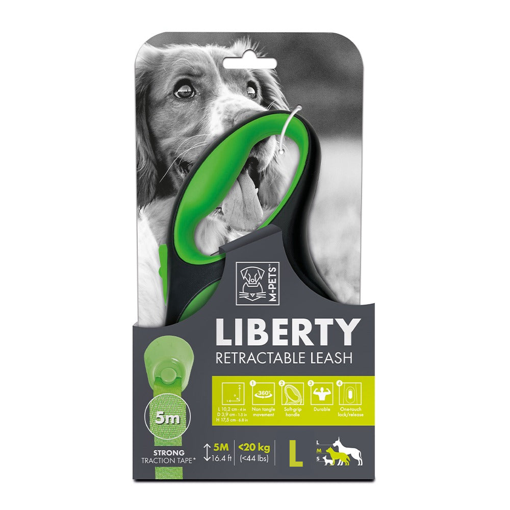 M-PETS Liberty Dog Retractable Leash Green L