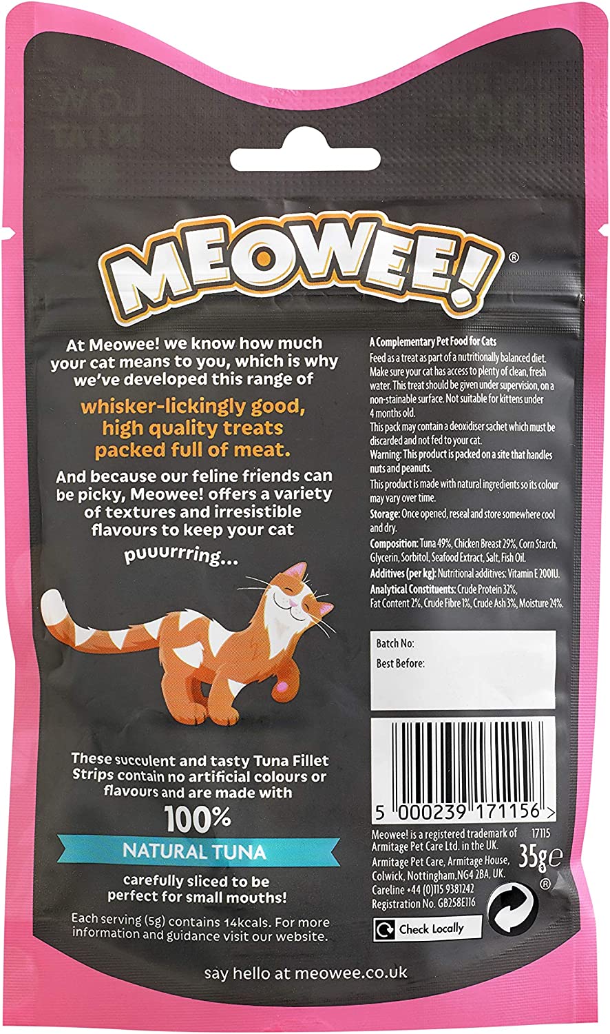 Meowee! Fillet Strips Tuna Cat Treats 35g