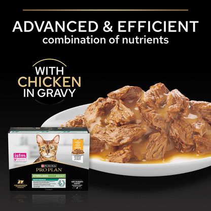 PURINA® Pro Plan® Sterilised Maintenance with Chicken in Gravy Wet Cat Food