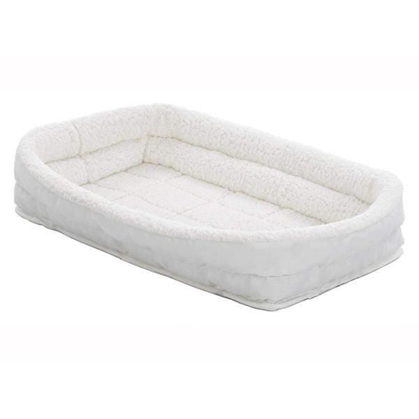 Quiet Time Deluxe Fleece Double Bolster Bed White