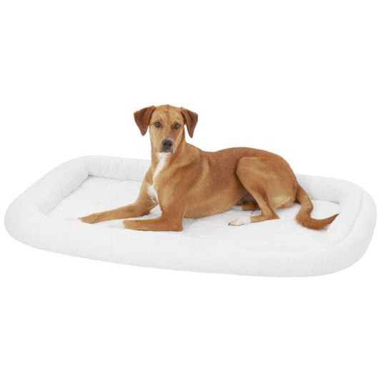 Quiet Time Deluxe Fleece Double Bolster Bed White