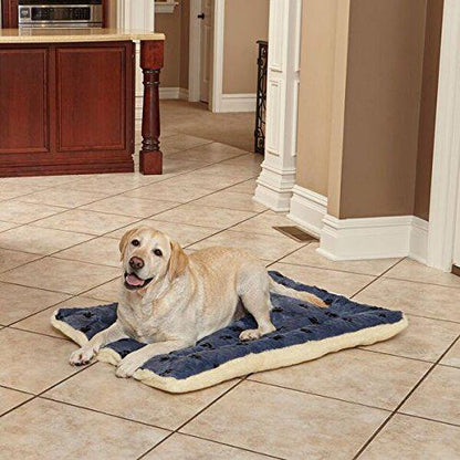 QuietTime Reversible Paw Print Fleece Pet Bed