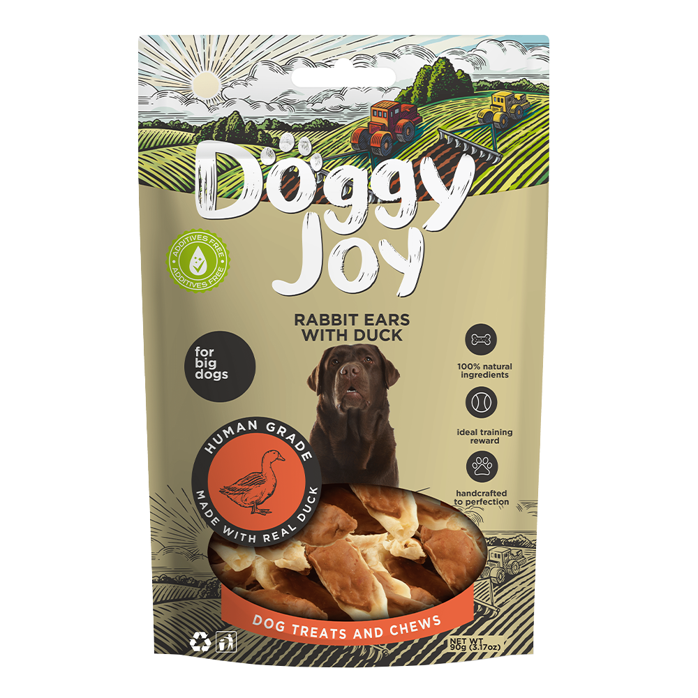 Doggy Joy Rabbit Ears with Duck Dog Treats 90g