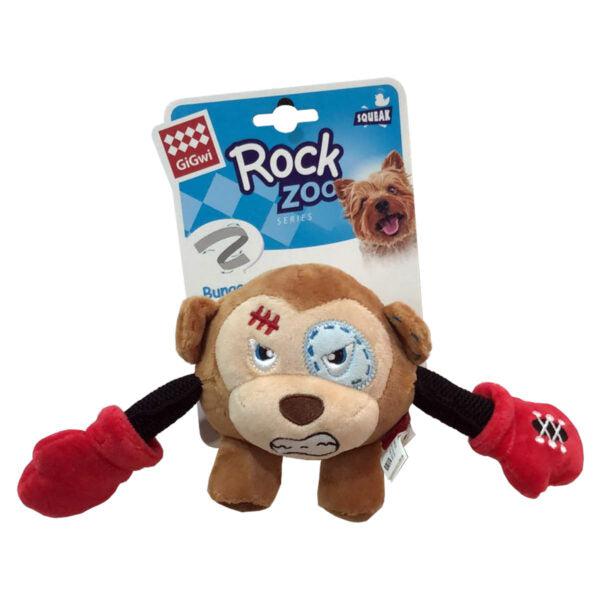 Rock Zoo King Boxer Monkey with Squeaker & Crinkle S
