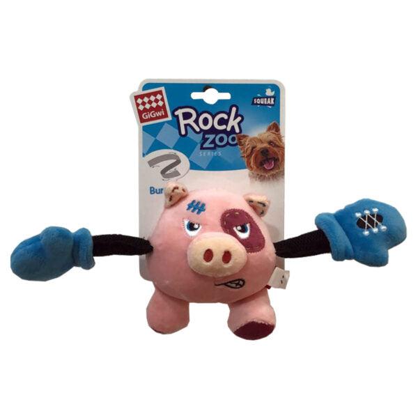 Rock Zoo King Boxer Pig with Squeaker & Crinkle S