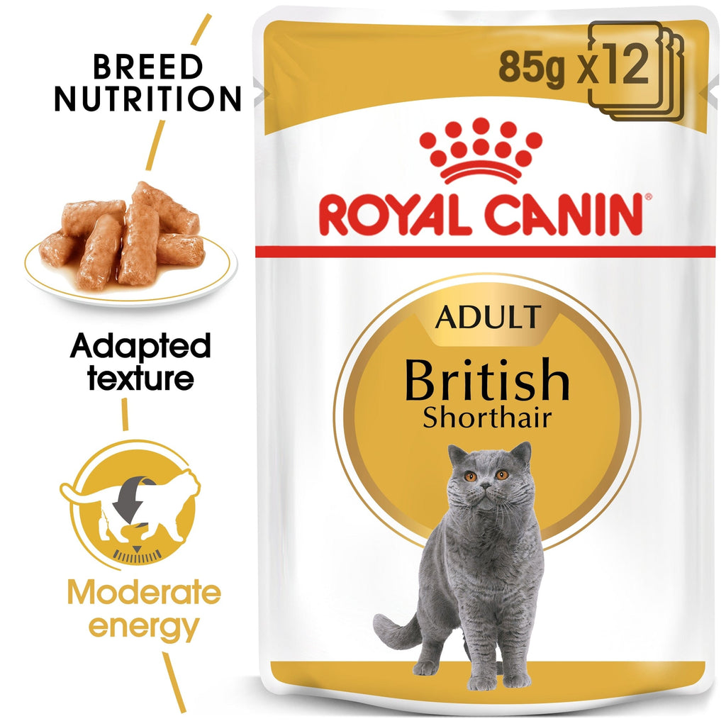 Royal Canin Feline Breed Nutrition British Shorthair Wet Food Pouch, 85g