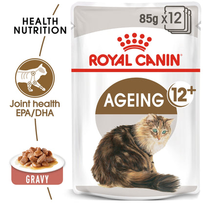 Royal Canin Feline Health Nutrition Ageing +12 Gravy Wet Food Pouch, 85g