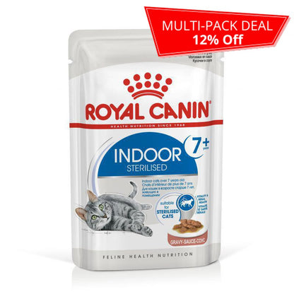 Royal Canin Feline Health Nutrition Indoor Sterilised 7+ Gravy Wet Food Pouch, 85g