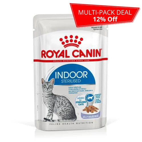 Royal Canin Feline Health Nutrition Indoor Sterilised Jelly Wet Cat Food Pouch, 85g