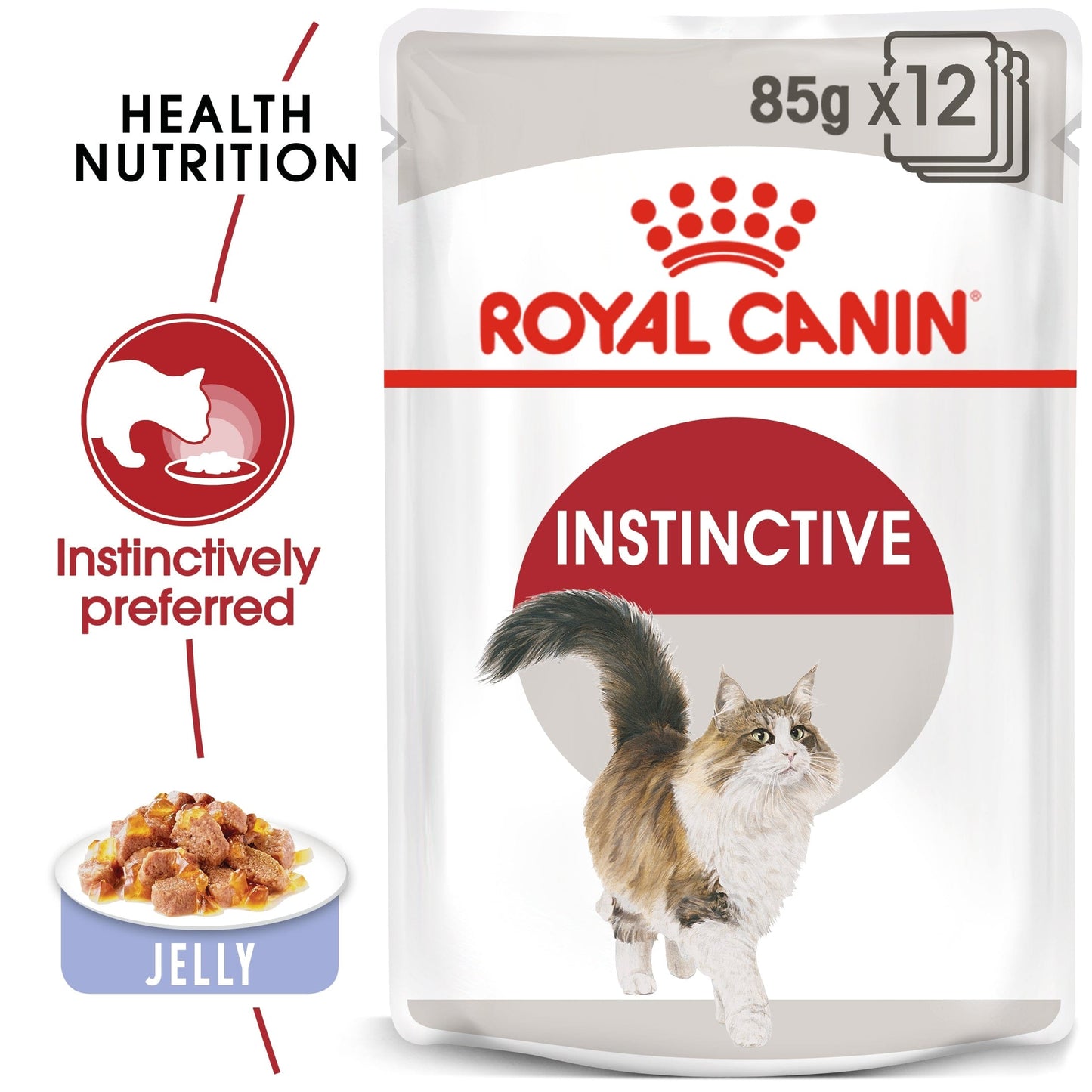 Royal Canin Feline Health Nutrition Instinctive Adult Cats Jelly Wet Food Pouch, 85g