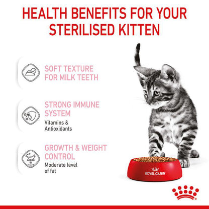 Royal Canin Feline Health Nutrition Kitten Sterilised Gravy Wet Cat Food Pouch, 85g