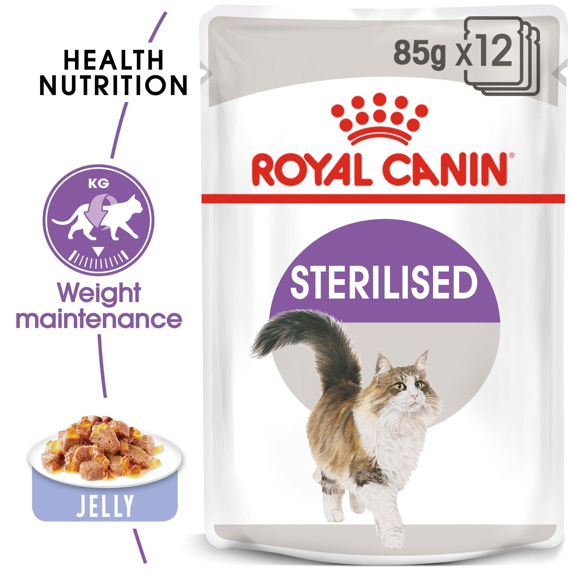 Royal Canin Feline Health Nutrition Sterilised Jelly Wet Food Pouch, 85g