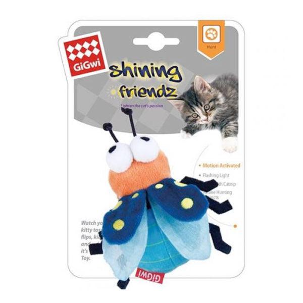 Shining Friends Firefly with activated LED light & Catnip inside