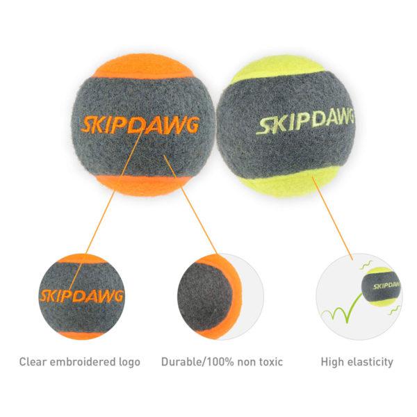 Skipdawg Squeaky Dog Tennis Balls (Pack of 4)