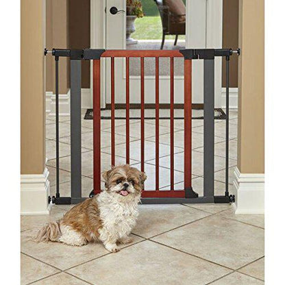 Steel Pet Gate with Decorative Wood Door