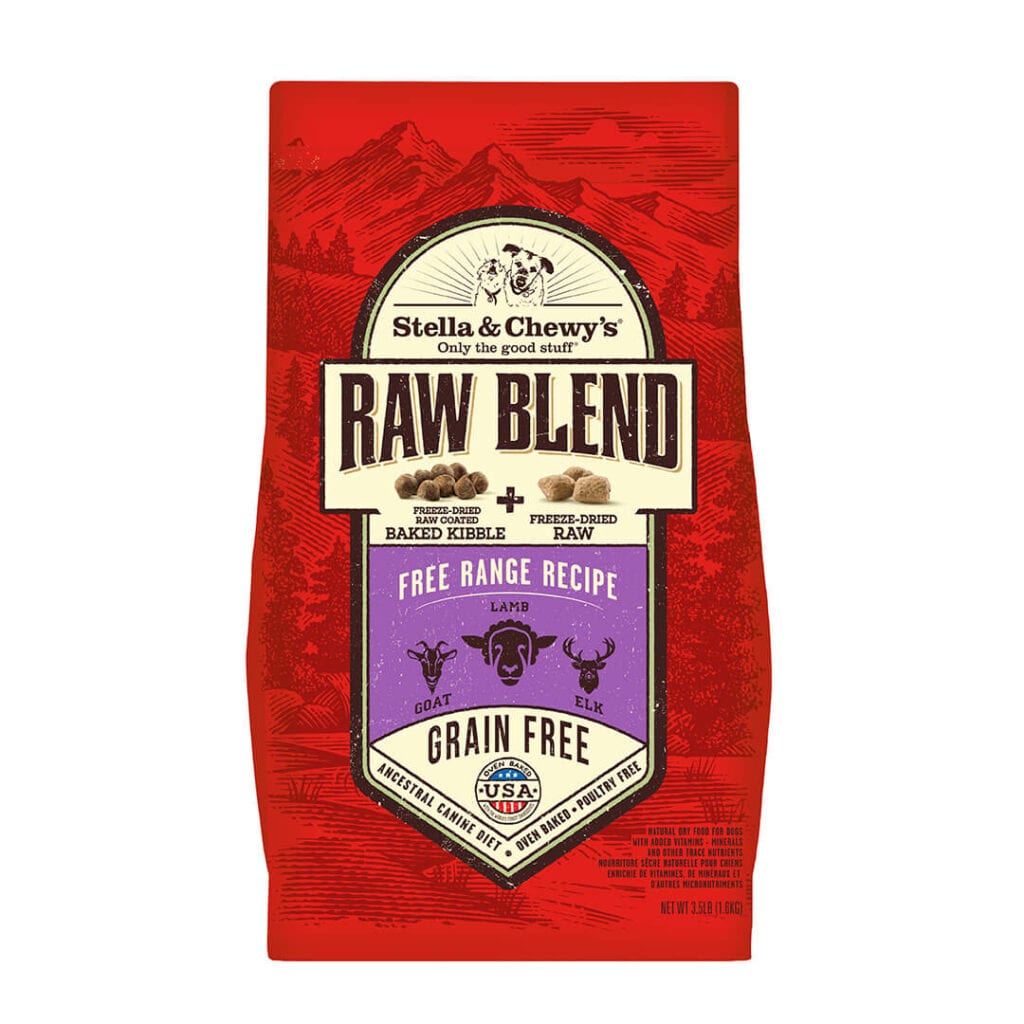 Stella & Chewy’s Baked Kibble & Freeze-Dried Raw for Dogs, Raw Blend Free Range - Goat, Lamb & Elk Recipe