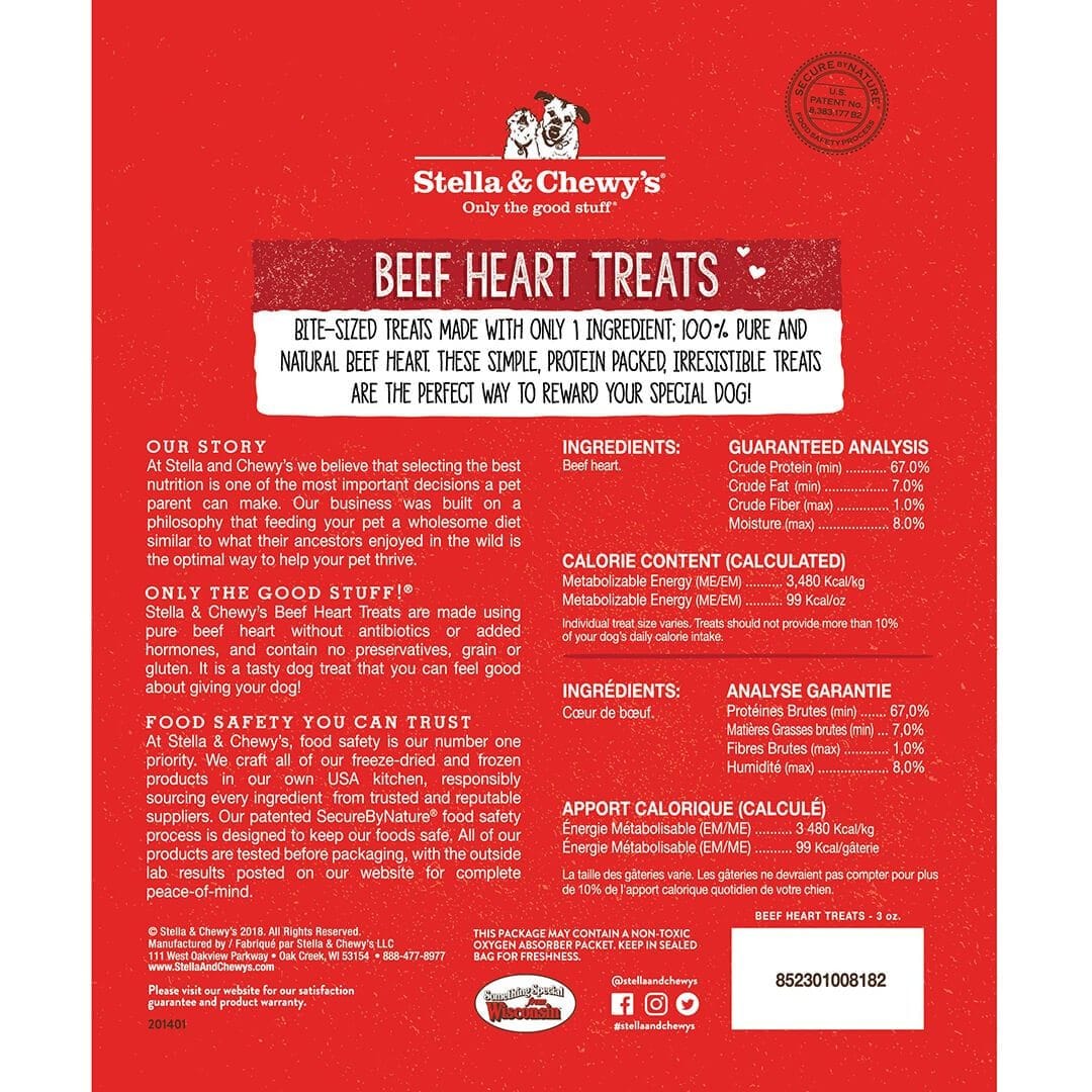 Stella & Chewy’s Beef Heart Treats for Dogs, 3oz