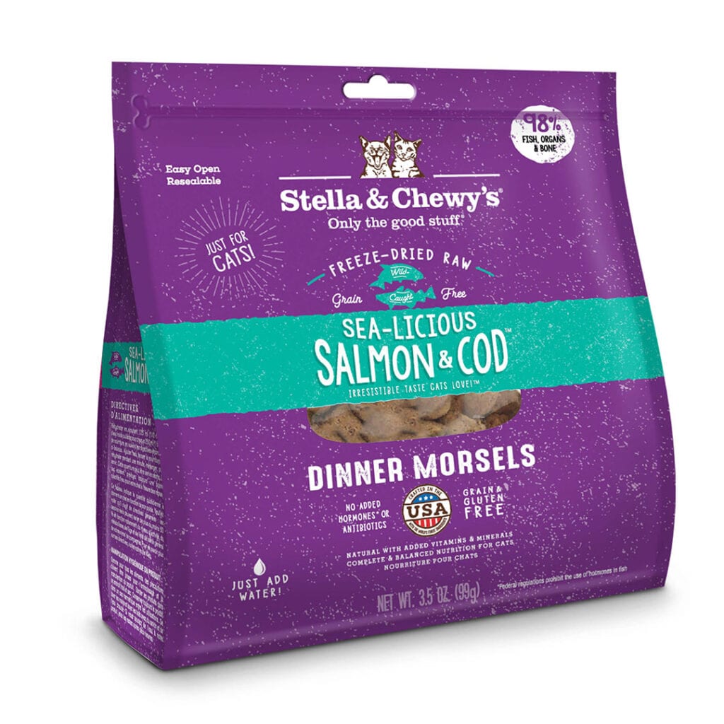 Stella & Chewy’s Freeze-Dried Raw Dinner Morsels for Cats, Sea-Licious Salmon & Cod