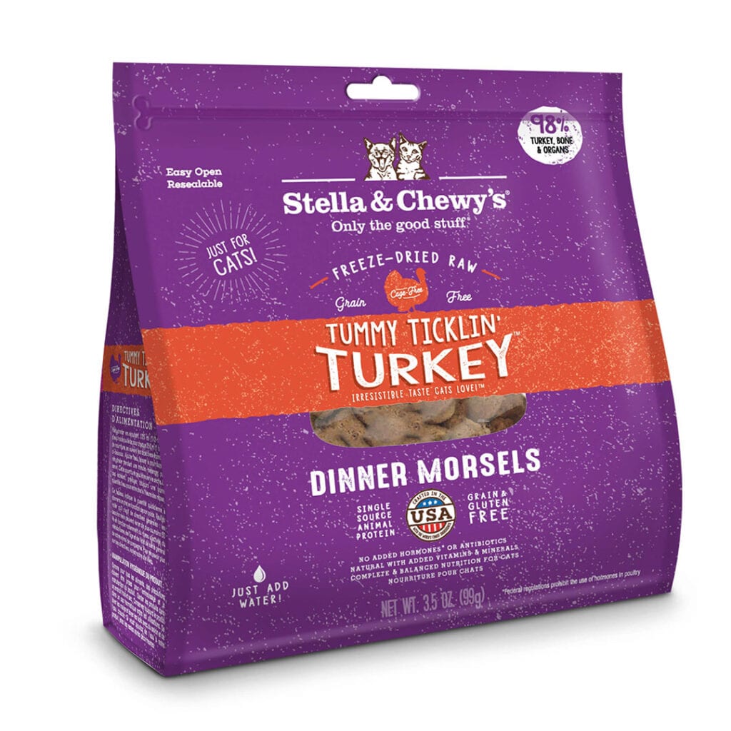 Stella & Chewy’s Freeze-Dried Raw Dinner Morsels for Cats, Tummy Ticklin Turkey