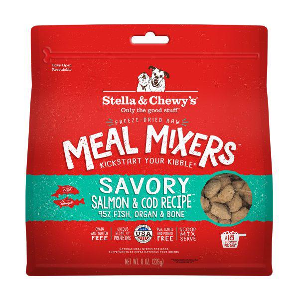 Stella & Chewy’s Freeze-Dried Raw Meal Mixers Dog Food Topper – Savory Salmon & Cod Recipe, 8oz