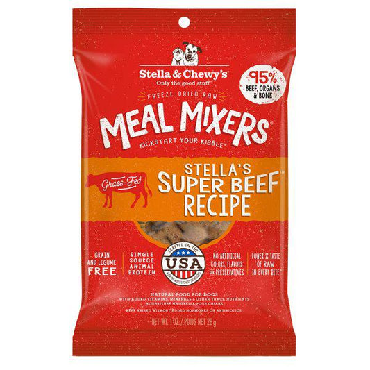 Stella & Chewy’s Freeze-Dried Raw Meal Mixers Dog Food Topper – Stella’s Super Beef Recipe, 1oz