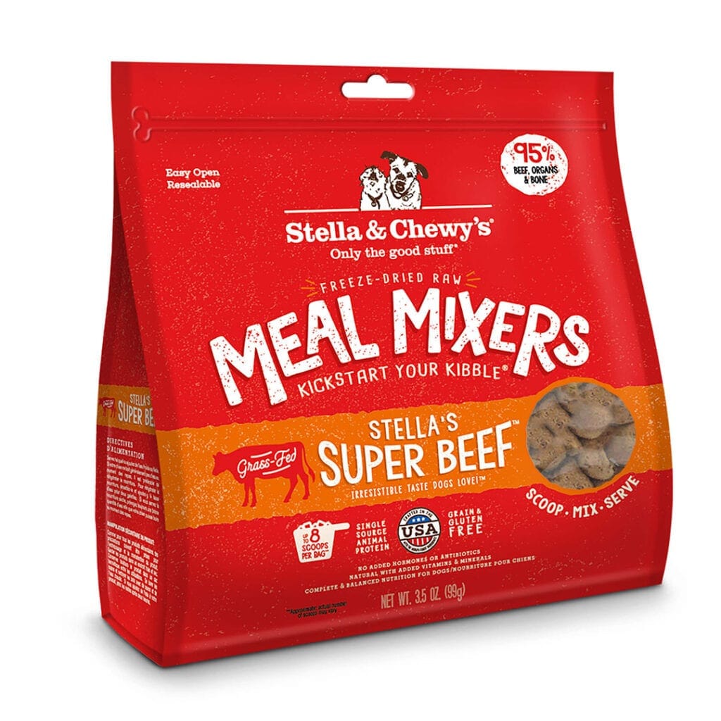 Stella & Chewy’s Freeze-Dried Raw Meal Mixers Dog Food Topper, Stella’s Super Beef Recipe, 8oz