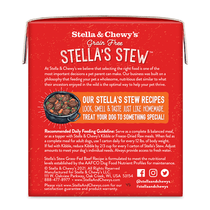 Stella & Chewy’s Grain Free Stella’s Stew for Dogs, Grass-Fed Beef Recipe, 11oz