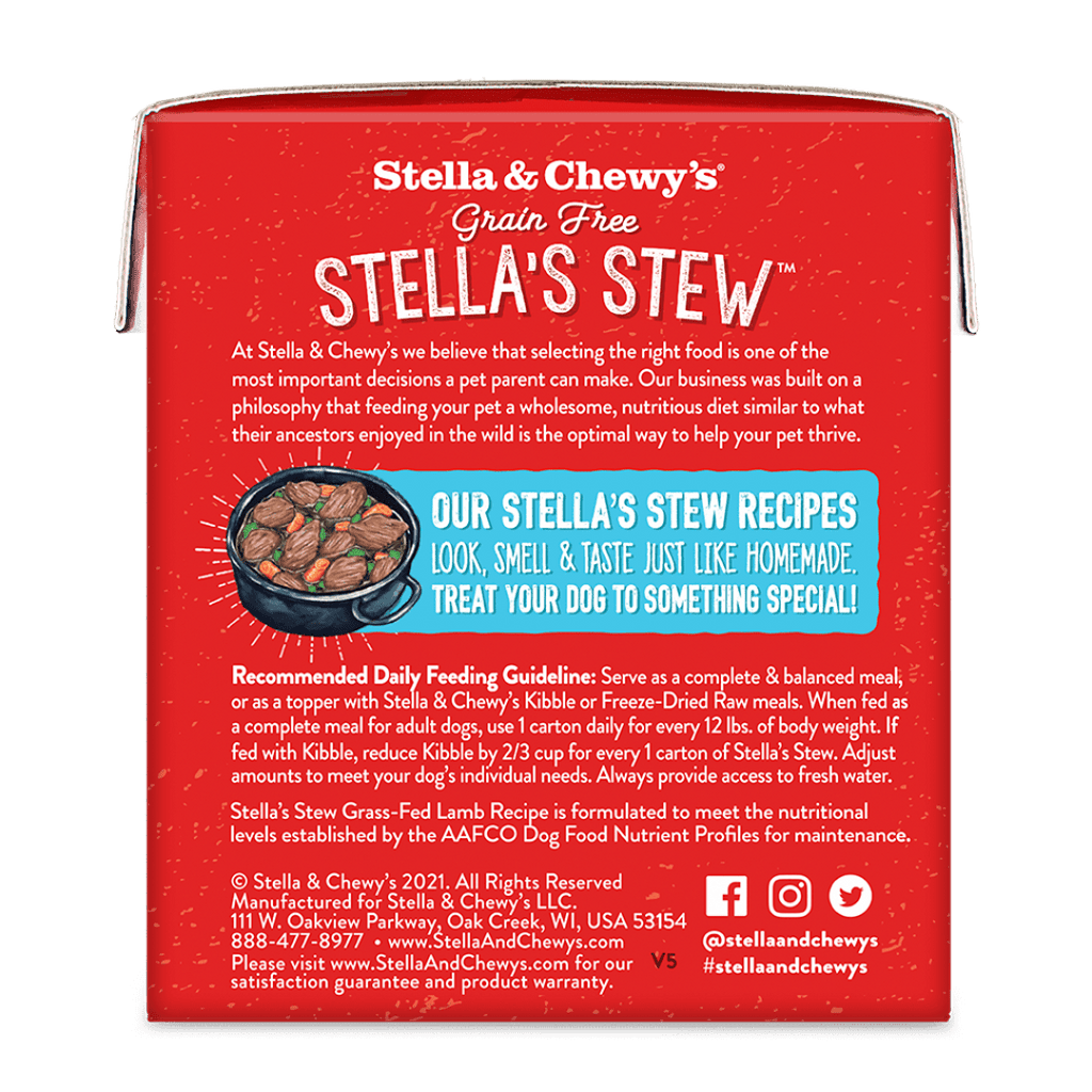 Stella & Chewy’s Grain Free Stella’s Stew for Dogs, Grass-Fed Lamb Recipe, 11oz