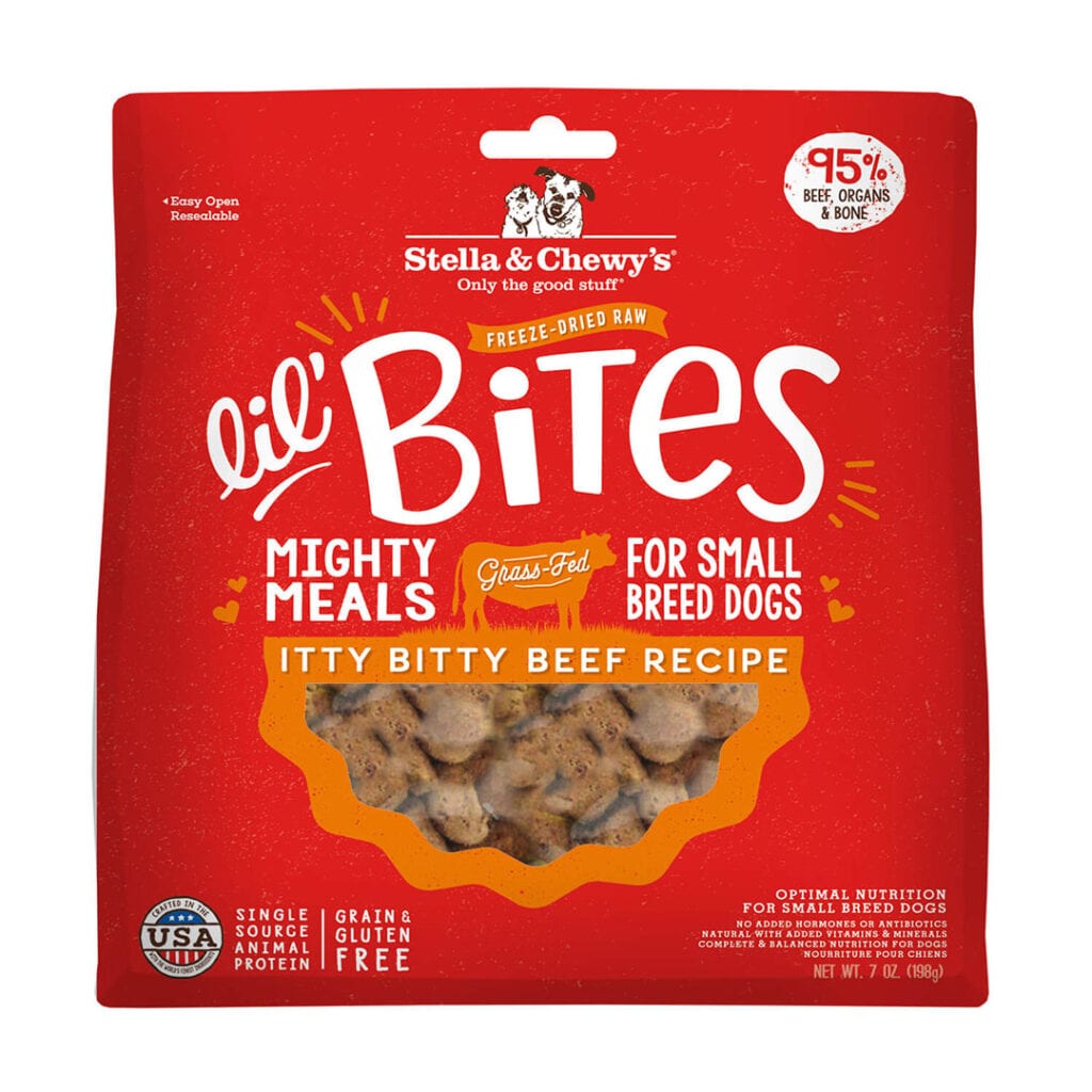 Stella & Chewy’s Lil’ Bites Freeze-Dried Raw Meals for Small Breed Dogs, Itty Bitty Beef Recipe