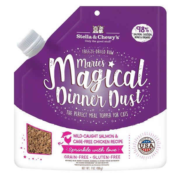 Stella & Chewy’s Marie’s Magical Dinner Dust for Cats Wild Caught Salmon and Cage Free Chicken Recipe, 7oz