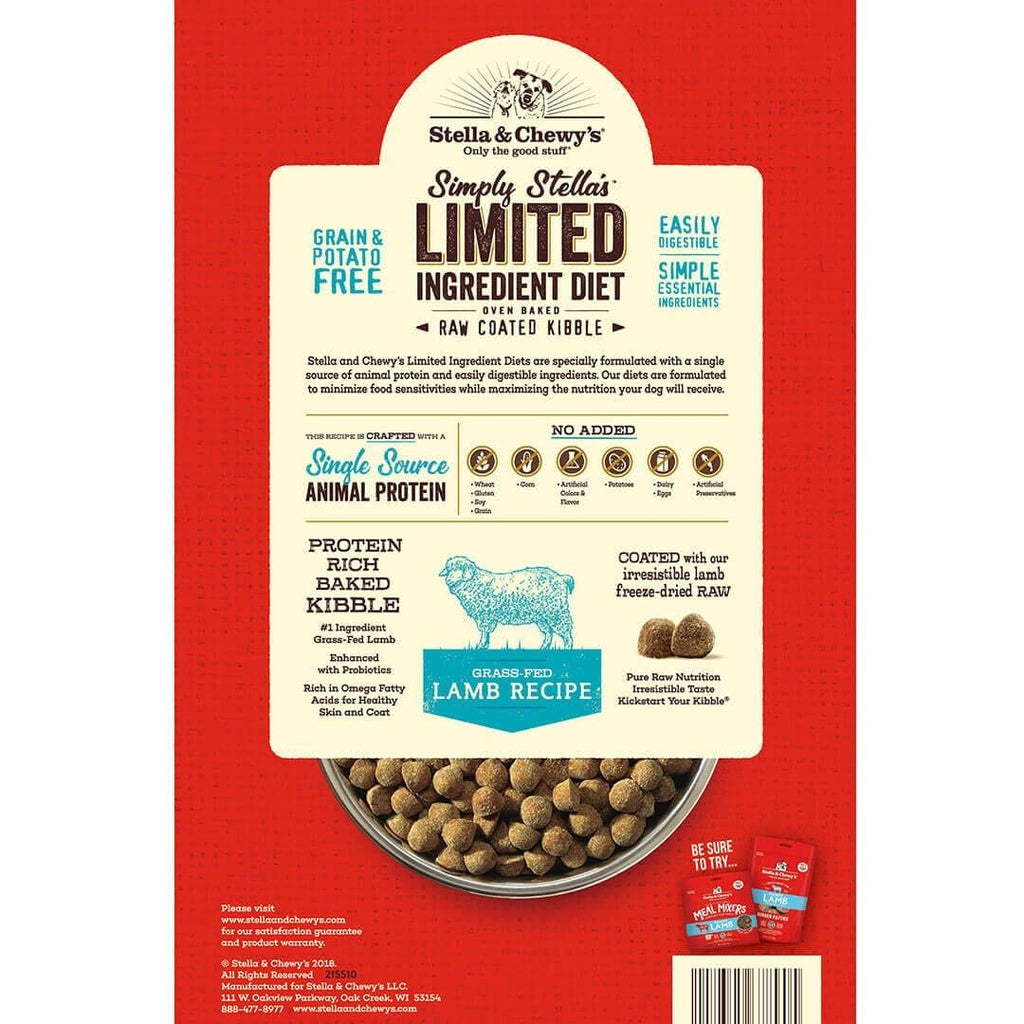 Stella & Chewy’s Simply Stella’s Limited Ingredient Diet Baked Kibble for Dogs, Grass-Fed Lamb Recipe