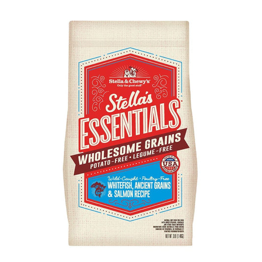 Stella & Chewy’s Stella’s Essentials Wholesome Grains Kibble for Dogs, Wild Caught Whitefish, Ancient Grains & Salmon Recipe