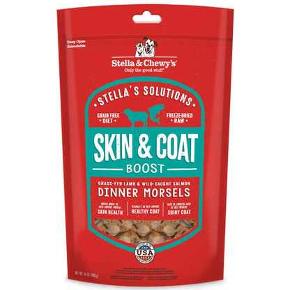 Stella & Chewy’s Stella’s Solutions Skin & Coat Boost for Dogs, Grass-Fed Lamb & Wild-Caught Salmon Recipe Dinner Morsels