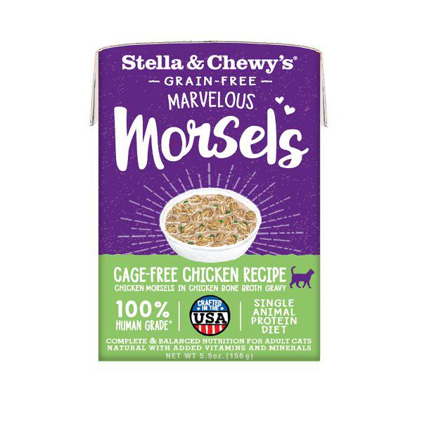 Stella & Chewy’s Wet Food for Cats – Marvelous Morsels Cage-Free Chicken Recipe, 5.5oz