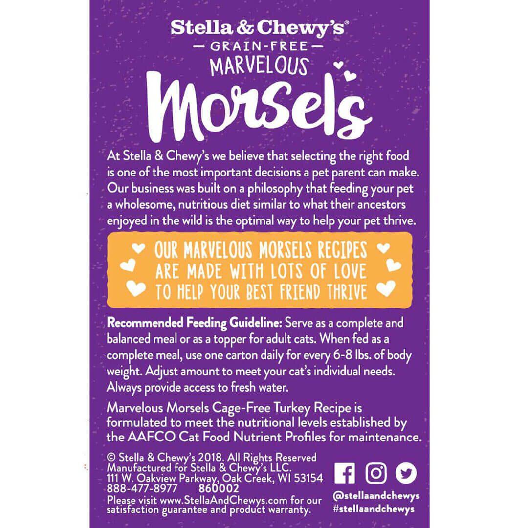Stella & Chewy’s Wet Food for Cats – Marvelous Morsels Cage-Free Turkey Recipe, 5.5oz