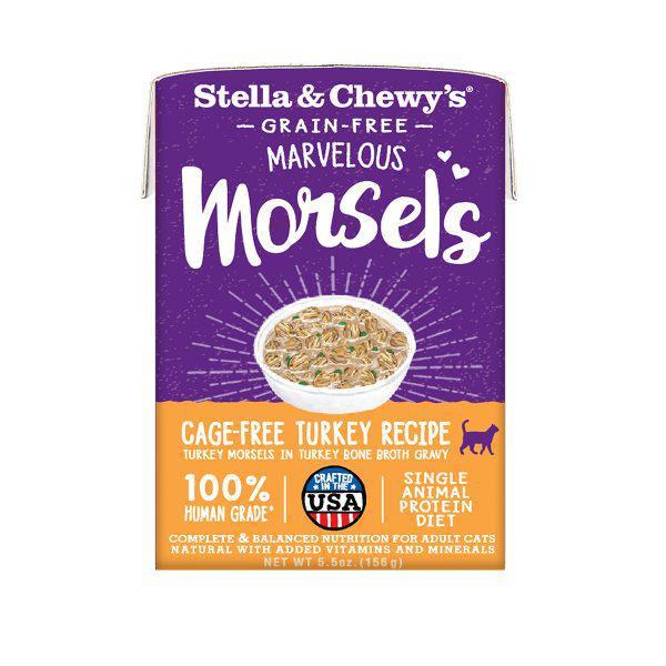 Stella & Chewy’s Wet Food for Cats – Marvelous Morsels Cage-Free Turkey Recipe, 5.5oz