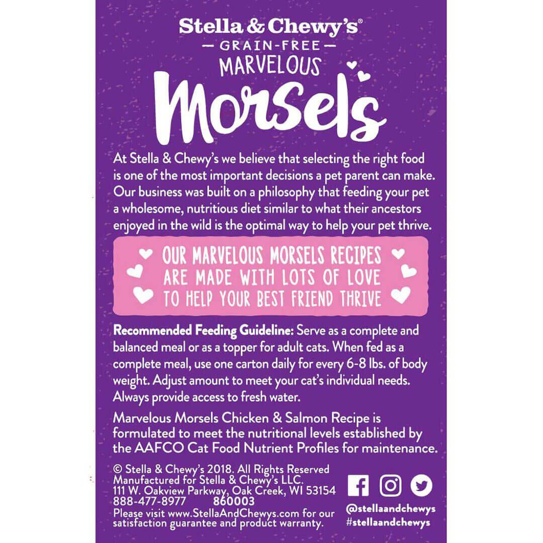 Stella & Chewy’s Wet Food for Cats – Marvelous Morsels Chicken & Salmon Recipe, 5.5oz