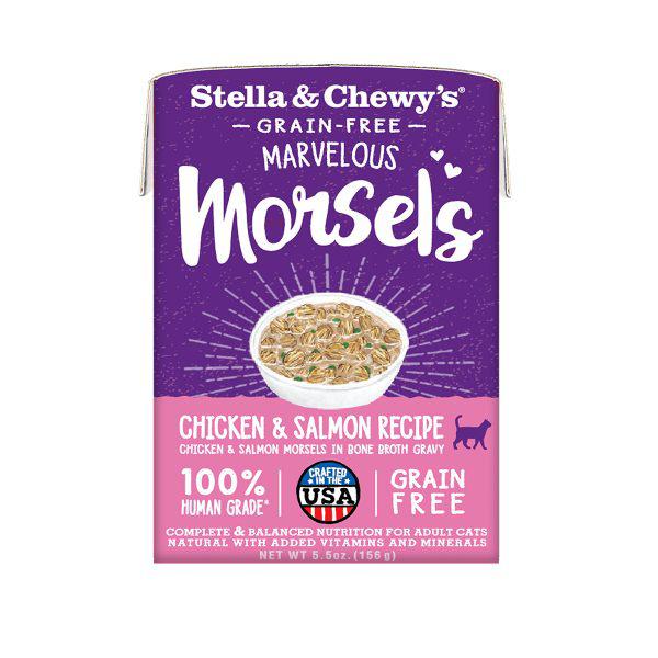 Stella & Chewy’s Wet Food for Cats – Marvelous Morsels Chicken & Salmon Recipe, 5.5oz